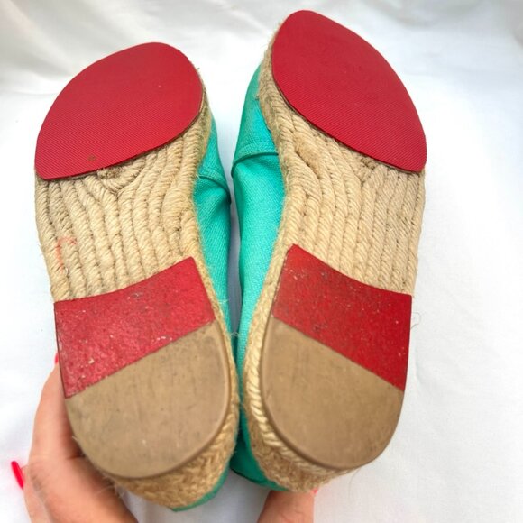 Christian Louboutin crest logo Turquoise Nanou Orlato Espadrille flats - Picture 9 of 14